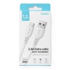Cablu de date și încărcare YOURZ M49 USB – Micro, 1.2m, 2.4A, PVC, alb 