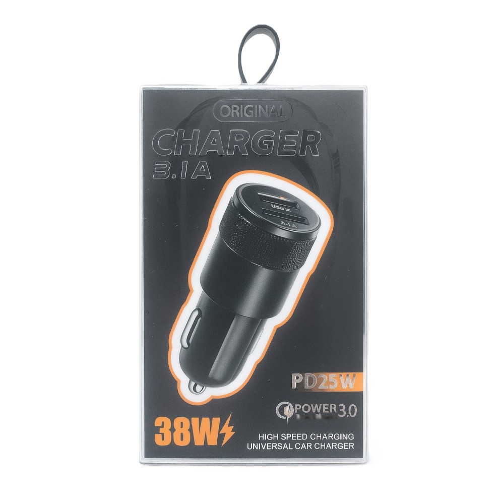 Încărcător auto universal 3.1A, 38W, PD 25W, QuickCharge 3.0