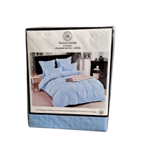 Lenjerie de pat 6 piese Damasc Sonia Home - albastra