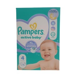 Scutece Pampers Active Baby, Nr. 4 (9–14 kg), 76 bucăți