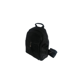 Rucsac damă negru cu 3 buzunare cu accesoriu ciucure