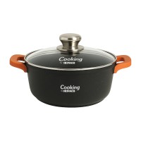 Cratita Cooking by Heinner Dark Line cu capac, aluminiu turnat, 28x8cm, 4.1L