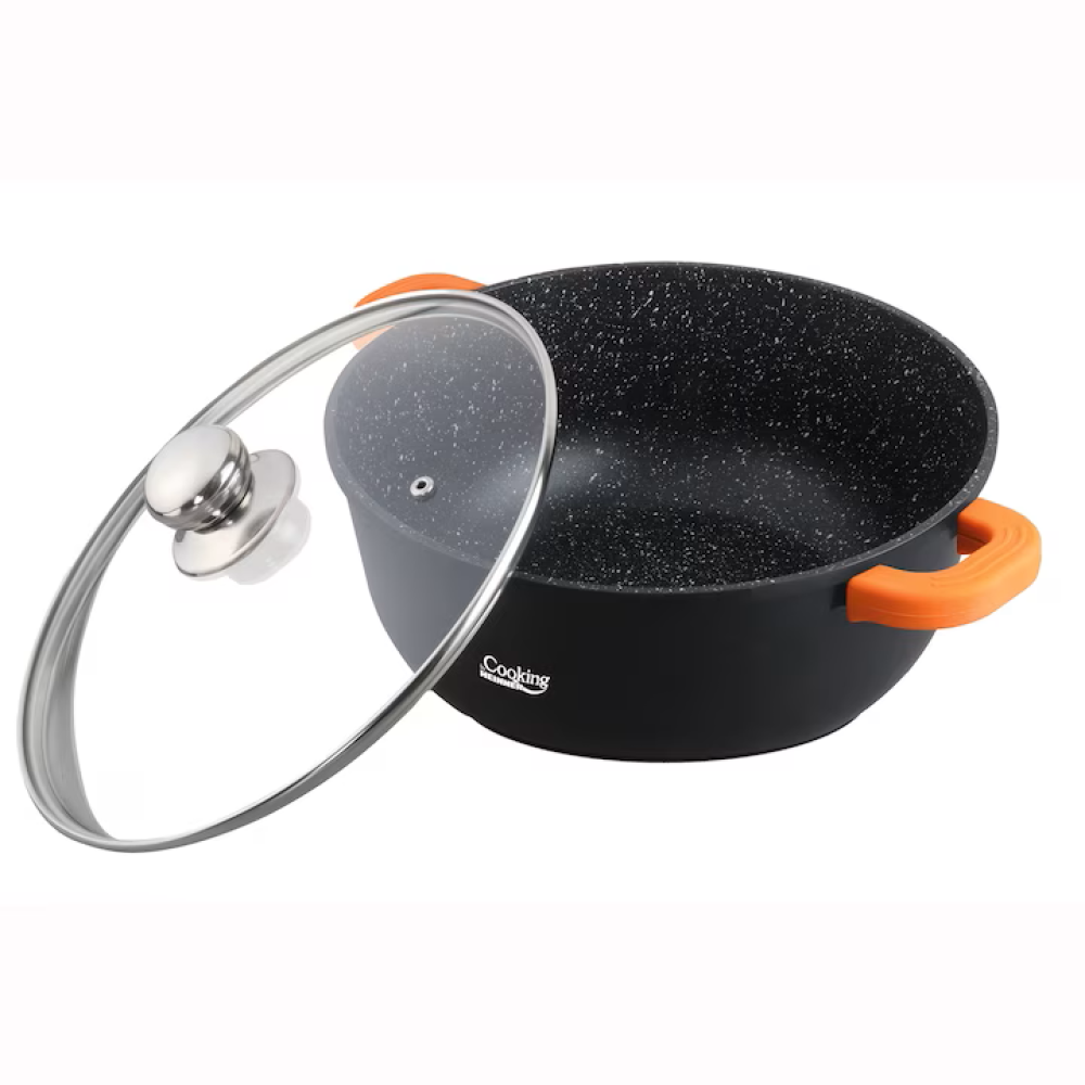 Semioală din aluminiu turnat cu capac – Cooking by Heinner Dark Line, 24x11.5 cm, 4.4 L