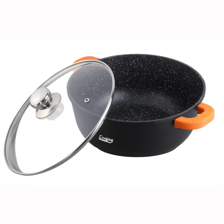 Semioală din aluminiu turnat cu capac – Cooking by Heinner Dark Line, 24x11.5 cm, 4.4 L