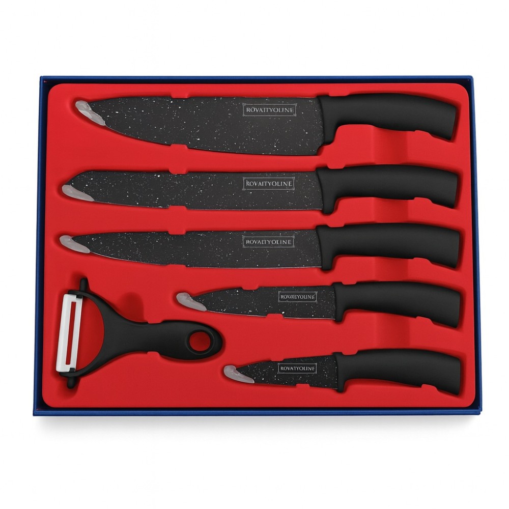 Set cuțite Royalty Line 5 piese + cuțit bonus pentru legume