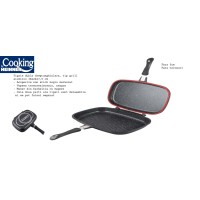 Tigaie grill dublă dreptunghiulară DarkLine, 36x24x7.5 cm – Cooking by Heinner