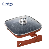 Tigaie grill cu capac și mâner detașabil – Cooking by Heinner Calabria, 28x4 cm
