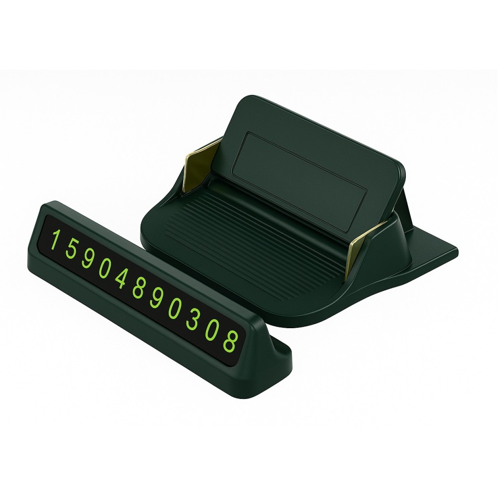 Suport auto multifuncțional pentru telefon și număr de parcare, negru, cu placă ascunsă